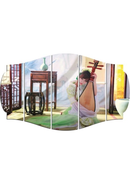 Yeşil Mdf Keman Tablo 1387 Model C, Müzik Temalı Dekorasyonu modelleri