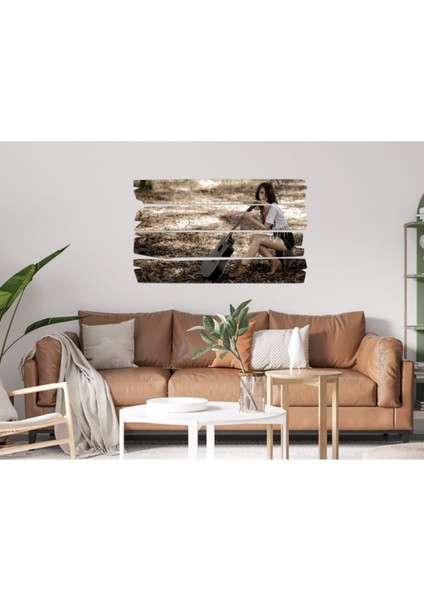 Kahverengi Müzik Aleti Gitar Kız Mdf Tablo 1392 (Model E) fiyatları