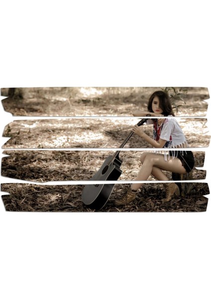 Kahverengi Müzik Aleti Gitar Kız Mdf Tablo 1392 (Model E) fırsatları