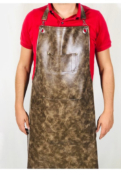 Kasap Önlüğü Deri Leke Tutmaz Askılı Önlük Model Şef Restoran Aşçı Önlükleri