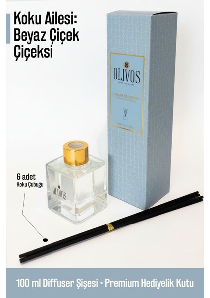 Lunar Blossom Gardenya Çubuklu Oda Kokusu 100 ml – Zarif ve Dingin Beyaz Çiçek, Uzun Süreli Etki fırsatları