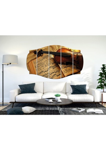 Keman Desenli Mdf Tablo Kahverengi 1382 (Model C)