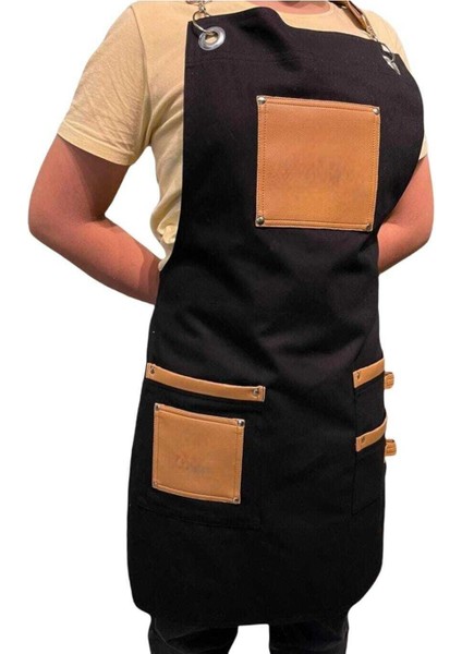 Yeni Sezon Trend Önlükler Deri Cep Detaylı Chef Garson Cafe Önlükleri modelleri