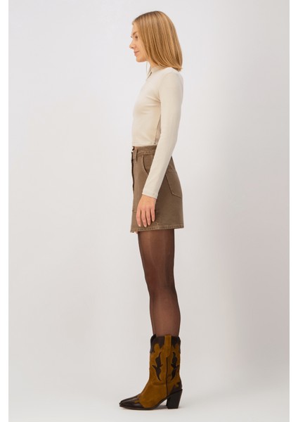 Slim Fit Mini Boy Kahverengi Etek modelleri