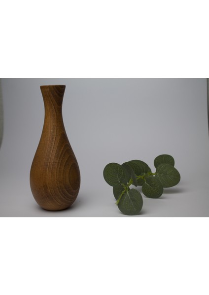 Dekoratif Ahşap Vazo - Gürgen Ağacı - 10 cm
