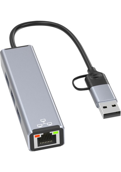 Airsky HC78 USB Type C 2 In 1 USB Hub Ethernet Çevirici
