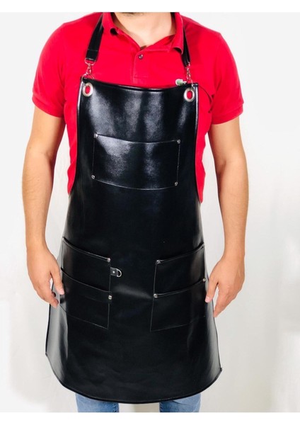 Deri Kasap Önlüğü Berber Kuaför Önlüğü Ayarlanabilir Deri Askılı Cepli Önlük Model Çeşitleri fiyatları