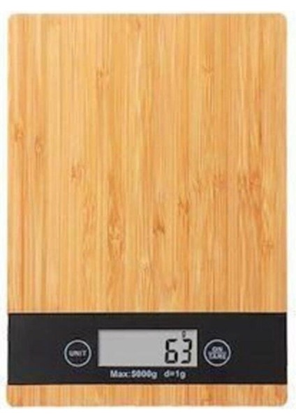 Dijital Bambu Mutfak Terazisi, 5kg, 1g Hassasiyet, Dayanıklı ve Şık Tasarım