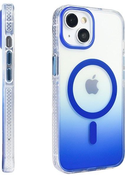Apple iPhone 14 Kılıf M-Safe Şarj Özellikli Transparan Renk Geçişli Toros Kapak