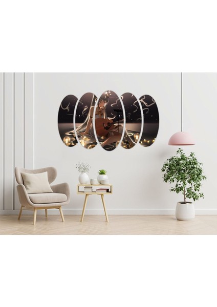 Beyaz Gitar Temalı Mdf Tablo, Şık Dekorasyon Parçası, Model A fiyatları