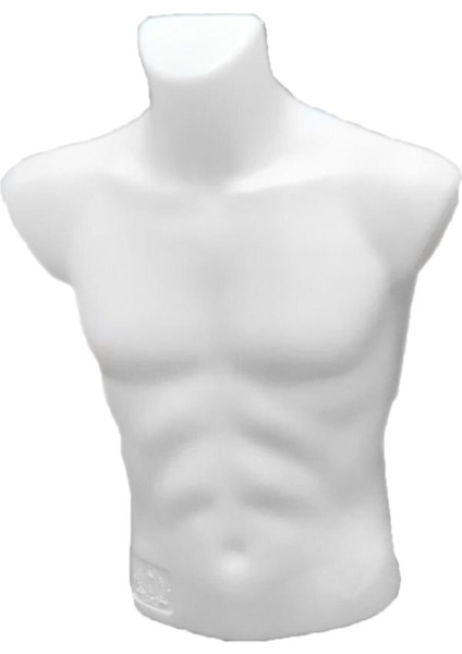 Beyaz Plastik Erkek Tors Mankeni, Şık ve Kullanışlı Tasarım