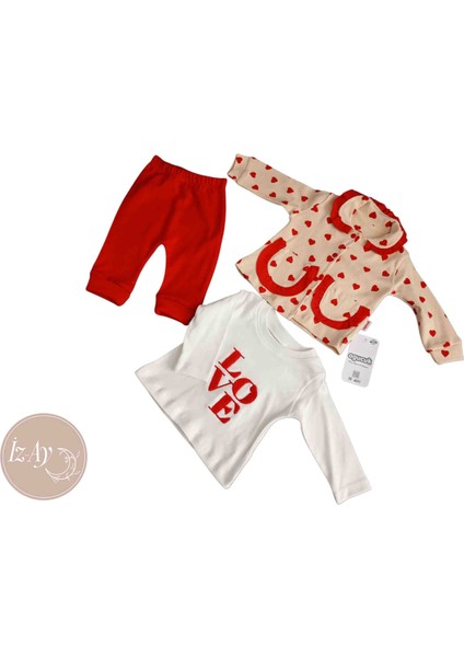 Kız Çocuk Kalpli Lüks 3'lü Takım fiyatları