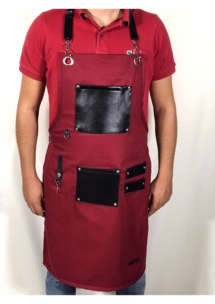 Trend Mutfak Önlük Renkli Deri Cepli Önlük Kuaför Kasap Cafe Restoran Şef Önlüğü fiyatları