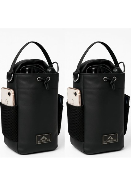 2'li Manyetik Su Şişesi Tutucu Çanta Spor Salonu Fitness Seyahat Taşınabilir Şişe Telefon Saklama Çapraz Askılı Çanta