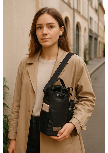 2'li Manyetik Su Şişesi Tutucu Çanta Spor Salonu Fitness Seyahat Taşınabilir Şişe Telefon Saklama Çapraz Askılı Çanta