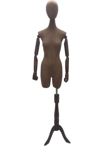 Kahverengi Süet Kumaşlı, Ahşap Kollu Şık Pantolon, Rahat ve Tarz Sahibi Kadınlar Için