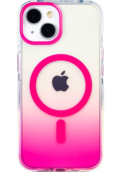Apple iPhone 14 Kılıf M-Safe Şarj Özellikli Transparan Renk Geçişli Toros Kapak modelleri