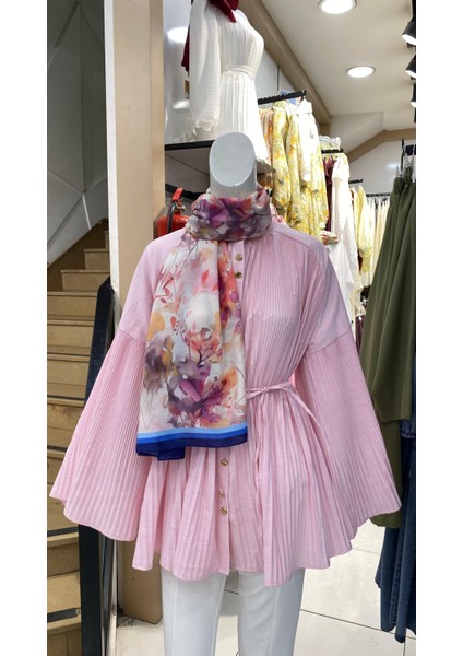 Pastel Bahar Şal Lacivert