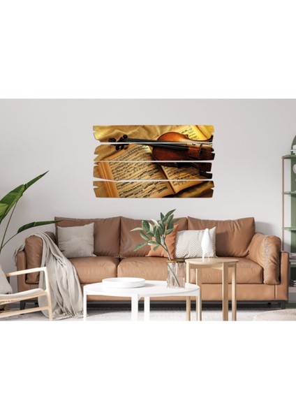 Şık Müzik Aleti Keman Mdf Tablo Sarı, 1382 (Model E) fiyatları