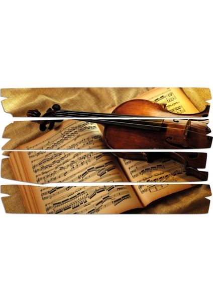 Şık Müzik Aleti Keman Mdf Tablo Sarı, 1382 (Model E) fırsatları