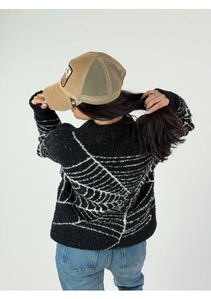 Örümcek Ağı Desenli Kadın Peluş Sweat modelleri