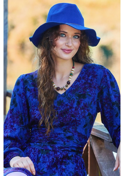 V Yaka Drapeli Kuşak Detaylı Kışlık Elbise fiyatları