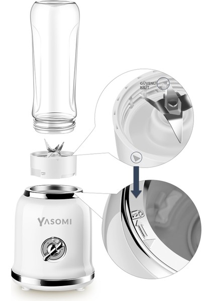 Beyaz Retro Smoothie Blender, Türkiye Garantili, Şık ve Kullanışlı Tasarım fiyatları