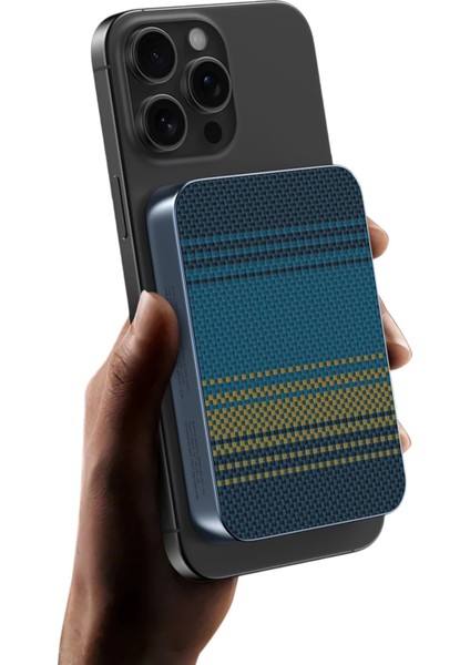 Apple Samsung Uyumlu Kevlar Fiber Tasarım 10.000 Mah 22.5W USB 20W Type-C ve 15W Kablosuz Şarj Magsafe Powerbank indirimleri