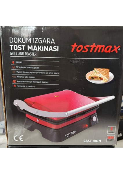 Kırmızı Döküm Tost Makinesi, Sağlam ve Şık Tasarım fiyatları