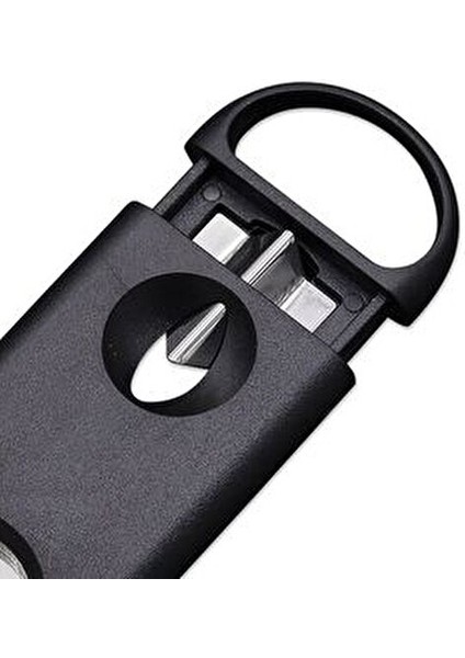 V-Cut ve Düz Puro Makası Kesicisi Ergonomik Tasarım 11,9 cm Siyah RA48