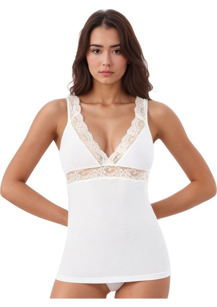 Kadın Modal Pamuklu Likralı Dantel Detaylı Askılı 4'lü Atlet Q6K6K0T7KA modelleri