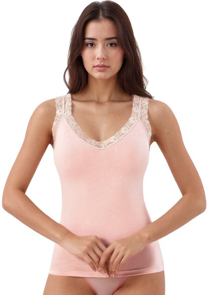 Kadın Modal Pamuklu Likralı Dantel Askılı 2'li Atlet Q6K6K0T6KA fiyatları