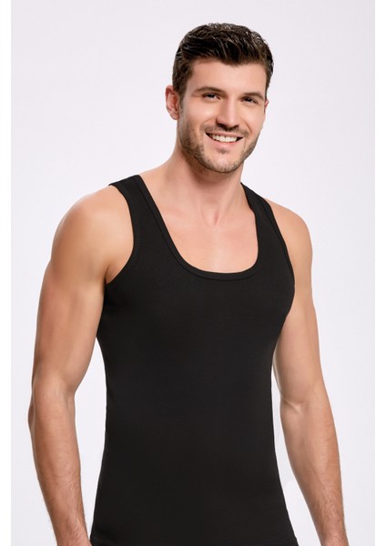 Erkek %100 Pamuklu Siyah 2'li Ribana Atlet Q2İ2K2L9KK fiyatları