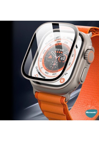 Apple Watch Ultra 3 Tam Kaplayan Cam Ekran Koruyucu V2 Turuncu