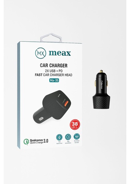 Araç Oto Çakmaklık Hızlı Şarj Usb+Type-C