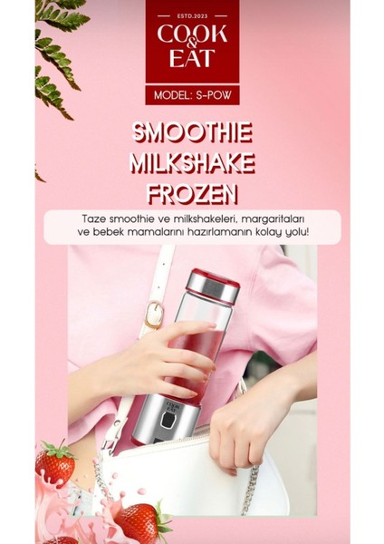 450 ml Taşınabilir Metal Kişisel Blender, Shake'n Smoothies, Keskin Bıçaklı, Şık ve Kullanışlı modelleri