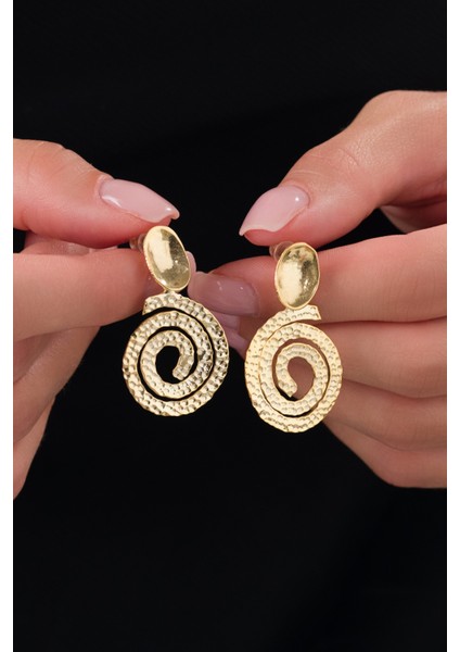 14 K Gold Kaplama 925 Ayar Gümüş El Yapımı Dövme Hayat Döngüsü Küpe modelleri