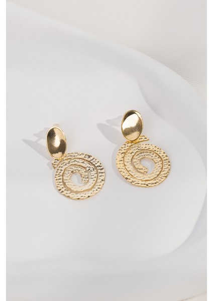 14 K Gold Kaplama 925 Ayar Gümüş El Yapımı Dövme Hayat Döngüsü Küpe fırsatları