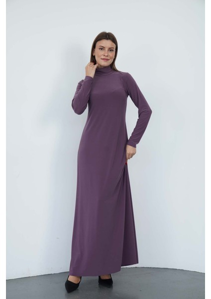 Dora Kadın Maxi Boy Balıkçı Yaka Sandy Elbise-Gül Kurusu modelleri