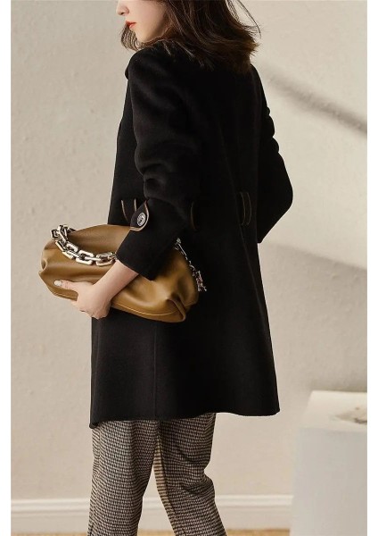 Kaşe Kadın Şık Yaka Kemerli Kaban modelleri