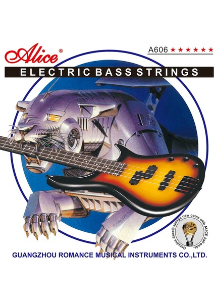 Alıce A606(4)-M 45-105 Medıum 4-Telli Nıckel Plated Alloy Bass Gitar Teli fiyatları
