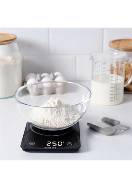 Şık Siyah Mutfak Tartısı, Hassas Ölçüm ve Kullanım Kolaylığı modelleri