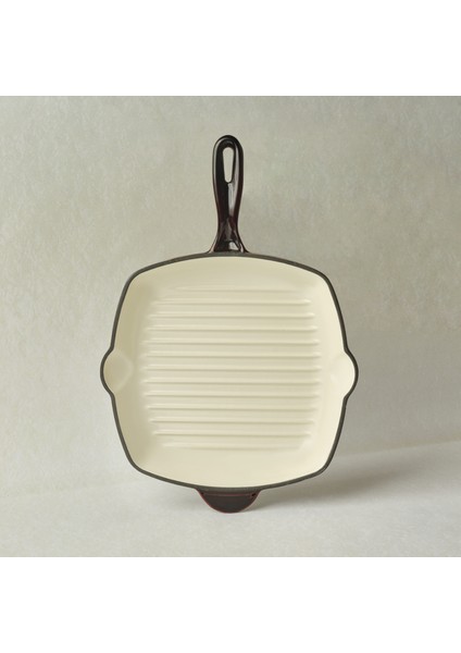 Heritage Demir Döküm Emayeli Grill Tava 26 cm Kırmızı