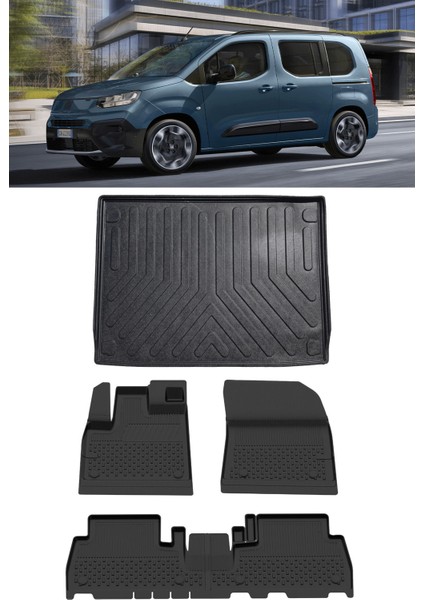 Fiat Doblo 2023 ve Sonrası 4.5d Paspas ve 3D Rizline Seperatörlü Bagaj Havuzu Set