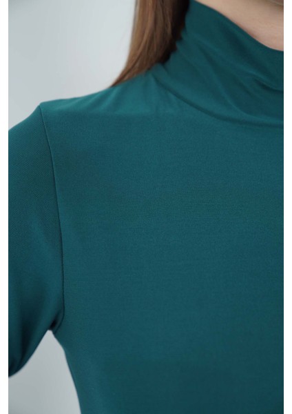 Dora Kadın Maxi Boy Balıkçı Yaka Sandy Elbise-Zümrüt Yeşil indirimleri