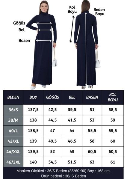 Dora Kadın Maxi Boy Balıkçı Yaka Sandy Elbise-Lacivert indirimleri