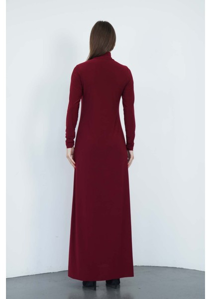 Dora Kadın Maxi Boy Balıkçı Yaka Sandy Elbise-Bordo fırsatları