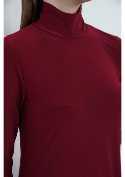 Dora Kadın Maxi Boy Balıkçı Yaka Sandy Elbise-Bordo indirimleri