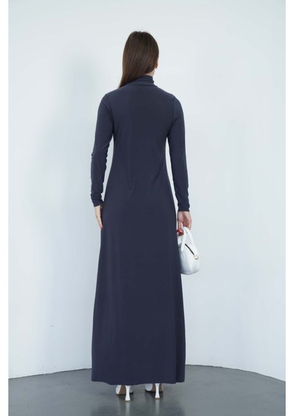 Dora Kadın Maxi Boy Balıkçı Yaka Sandy Elbise-Füme fırsatları