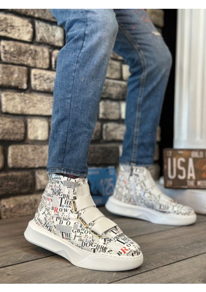 ET0142 Bantlı Erkek Yüksek Taban Rakamlı Spor Bot